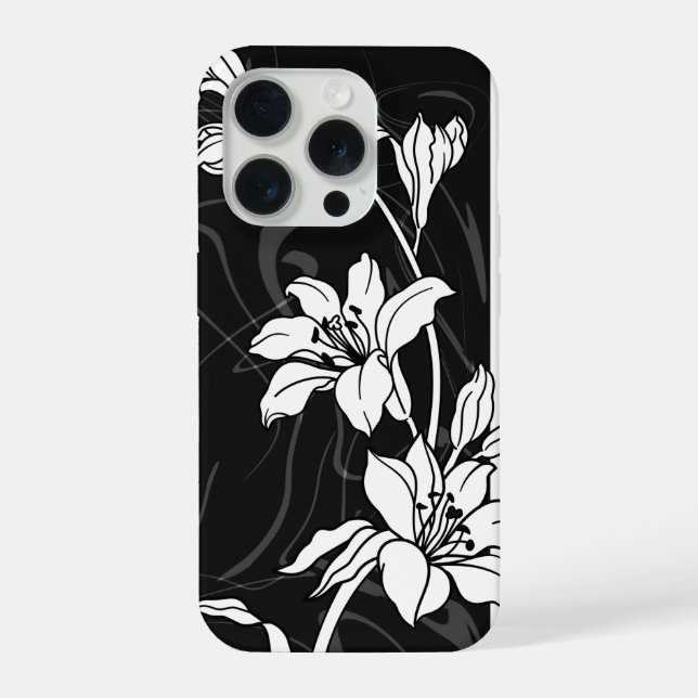 Japanese lily classic illustration  iPhone case (Back)