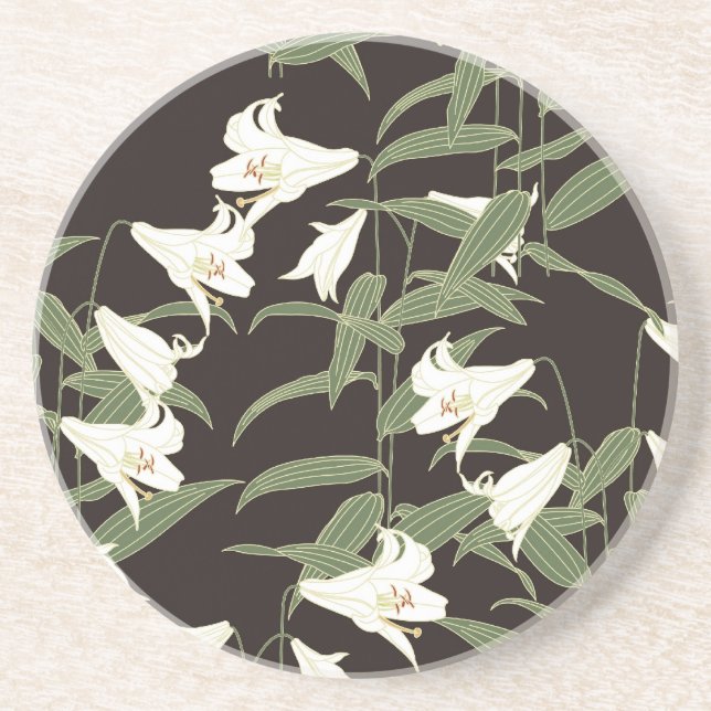 Japanese Lily Drink Coaster (Front)
