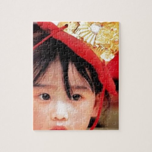 Japanese Little Girl Wearing a Kimono Jigsaw Puzzle