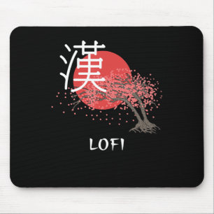 Japanese Lofi Hip Hop Kanji Cherry Blossom Lofi Mouse Pad