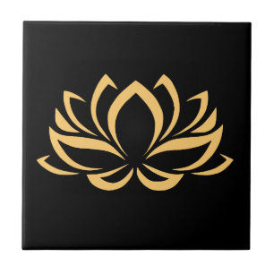 Japanese Lotus Flower Blossom Ceramic Tile