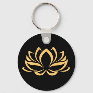 Japanese Lotus Flower Blossom Keychain