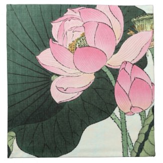 JAPANESE LOTUS FLOWER Cloth Napkins