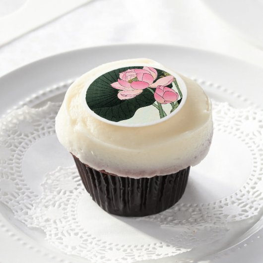 JAPANESE LOTUS FLOWER - Edible Frosting Sheets (Cupcake)
