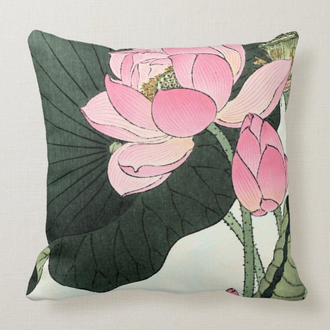 JAPANESE LOTUS FLOWER - Throw Pillow