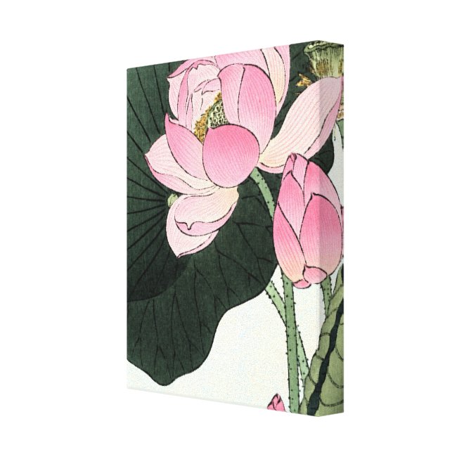 JAPANESE LOTUS FLOWER Wrapped Canvas