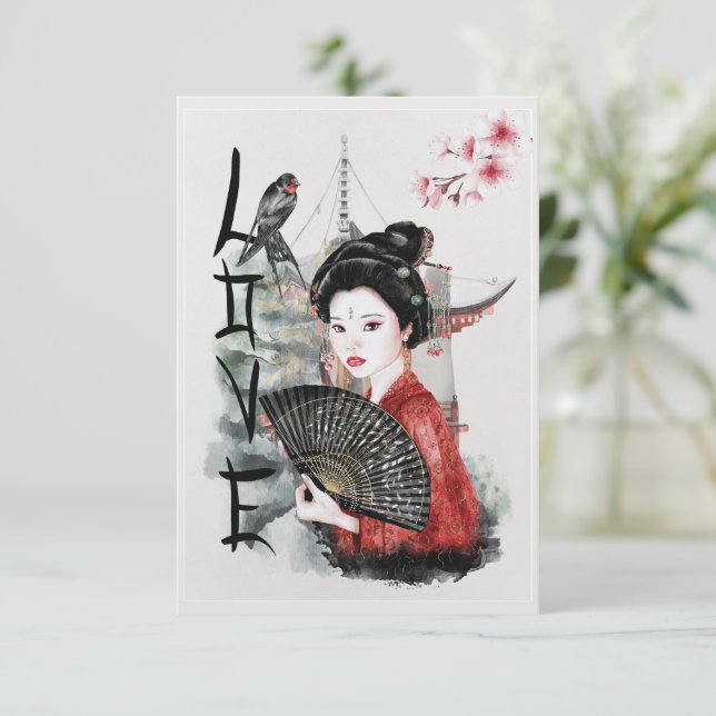 Japanese Love Card  (Standing Front)