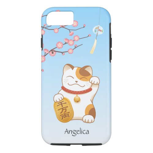 Japanese Lucky Cat Calico Maneki Neko iPhone 87 Case
