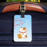Japanese Lucky Cat, Calico Maneki Neko Luggage Tag at Zazzle