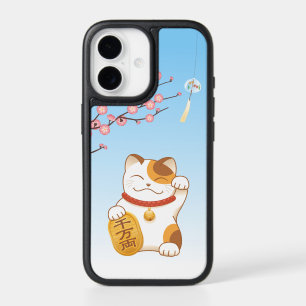 Japanese Lucky Cat, Calico Maneki Neko iPhone 17 Case