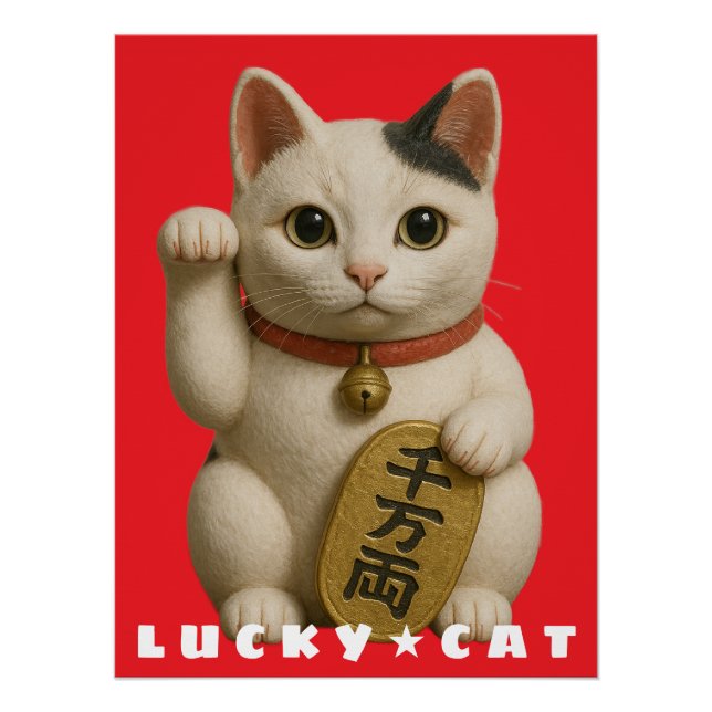 Japanese Lucky Cat Charm Poster (Front)