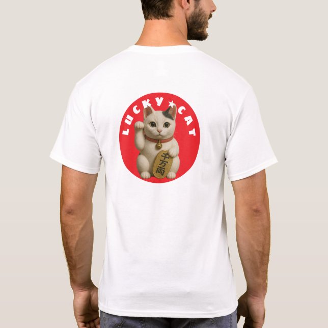 Japanese Lucky Cat Charm T-Shirt (Back)