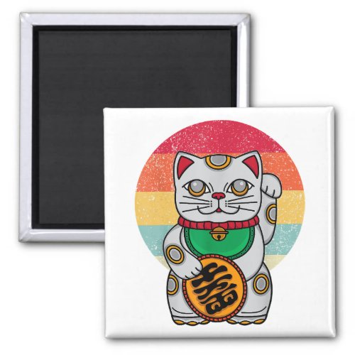 Japanese Lucky Cat Maneki Neko Kawaii Koban Feng Magnet