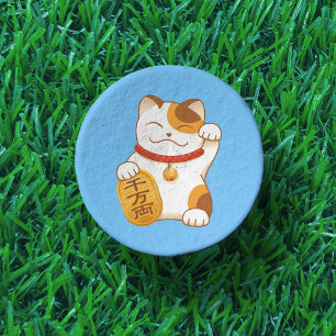 Japanese Lucky Cat, Maneki Neko Luck Good Fortune Golf Tees