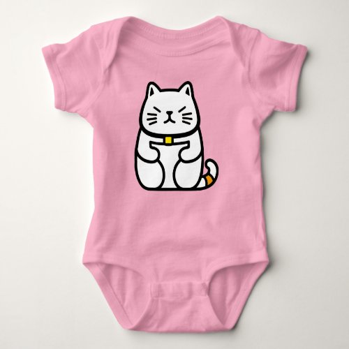 Japanese Lucky Cat or Maneki_Neko Baby Bodysuit