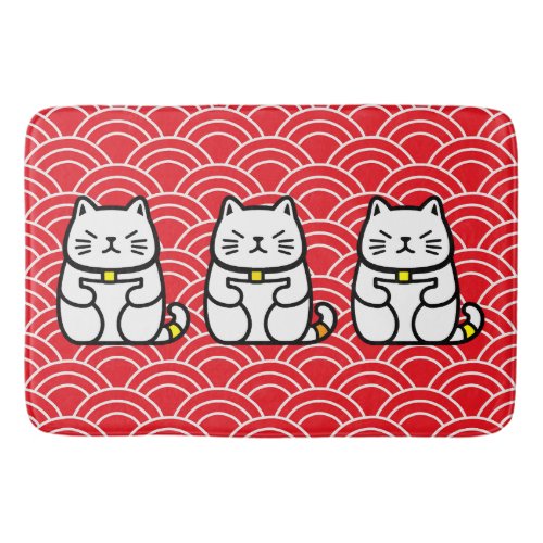 Japanese Lucky Cat or Maneki_Neko Bath Mat