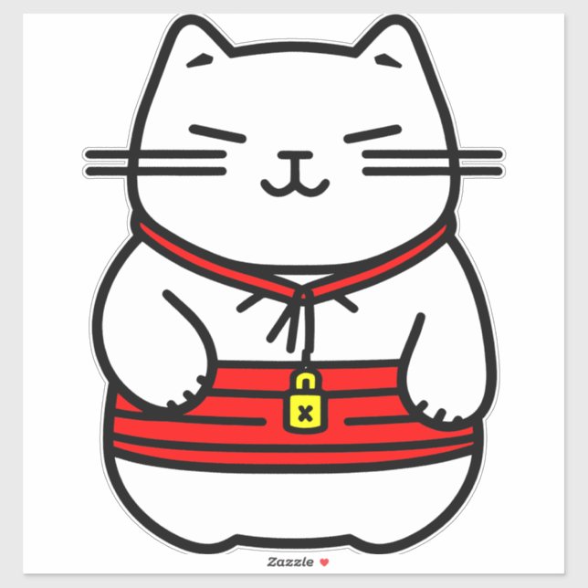 Japanese Lucky Cat or Maneki-Neko Sticker (Sheet)