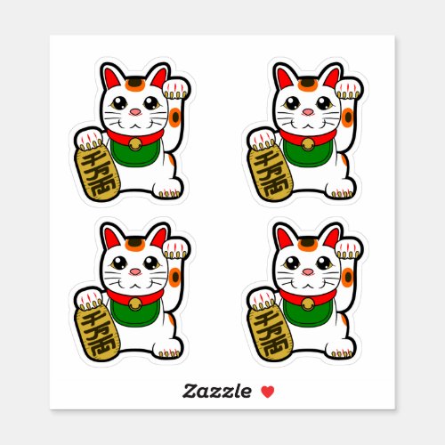 Japanese Lucky Cats_ Maneki Neko Vinyl Sticker