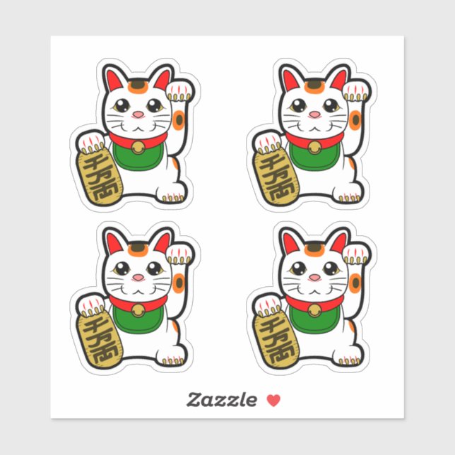 Japanese Lucky Cats- Maneki Neko Vinyl Sticker (Sheet)