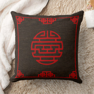 Japanese Lucky Gods Symbol Throw Pillow