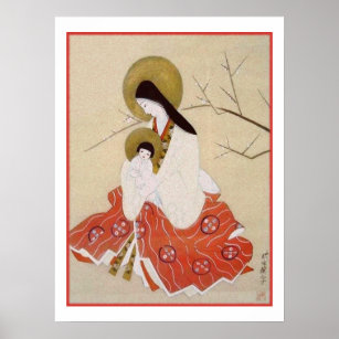 Japanese Madonna and Child Vintage Poster