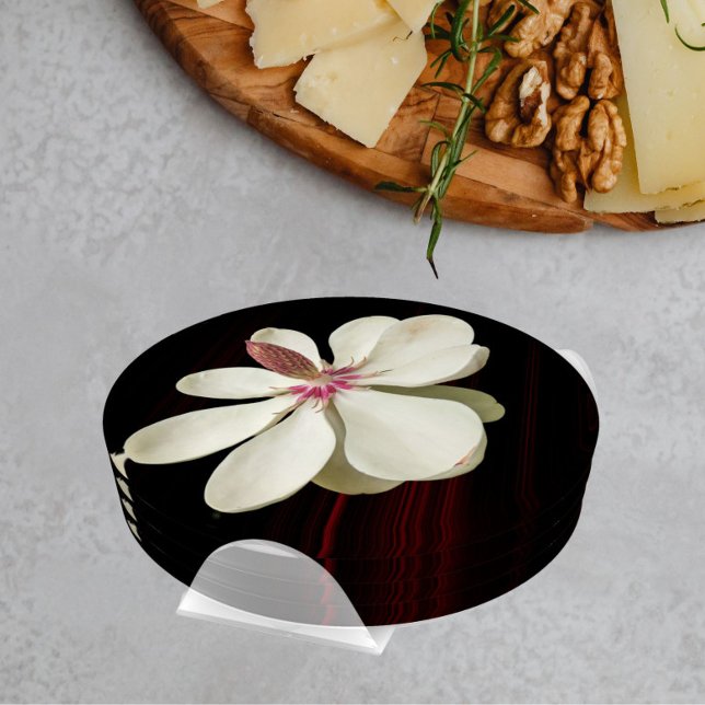 Japanese Magnolia Blossom Floral Coaster Set (In Situ Set)
