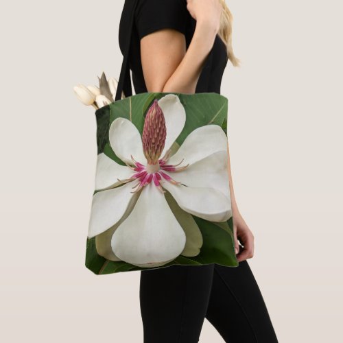 Japanese Magnolia Blossom Floral Tote Bag