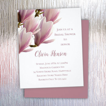 Japanese Magnolia Budget Bridal Shower Invitation Flyer by Country_Wedding at Zazzle