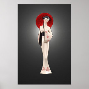Japanese Maiden 36 x 24 Poster