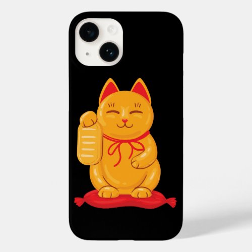 Japanese Maneki Neko Gold Cat Symbol of Wealth Case_Mate iPhone 14 Case