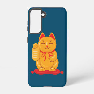 Japanese Maneki Neko Gold Cat, Symbol of Wealth Samsung Galaxy S21 Case