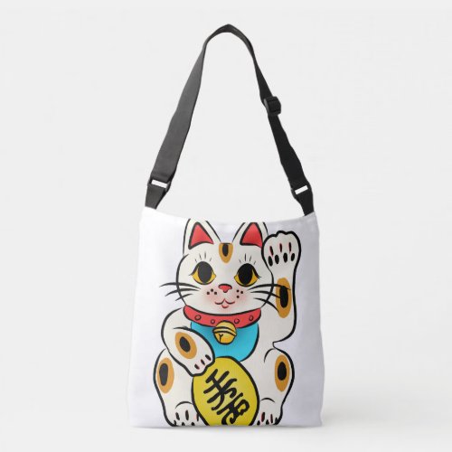 Japanese maneki neko lucky cat crossbody bag