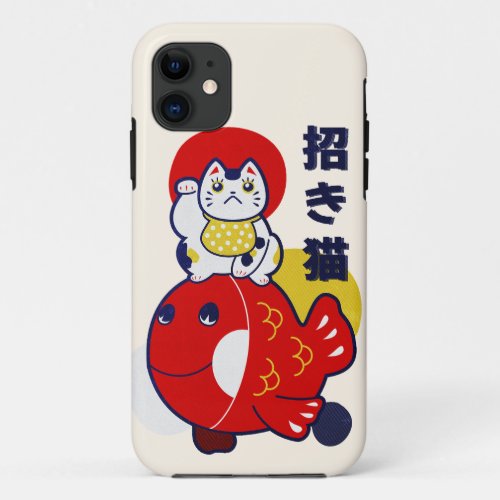 Japanese Maneki Neko Money Cat T_Shirt iPhone 11 Case
