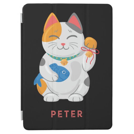 Japanese Maneki Neko White Cat, good luck symbol iPad Air Cover