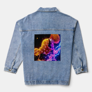 Japanese manga anime tanjiro denim jacket