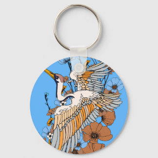 Japanese Manga Crane bird Keychain