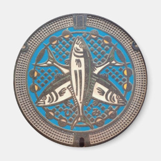 Japanese Manhole Cover Arts　－Himi Yellowtail Magnet