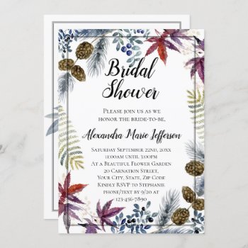 Japanese Maple Floral Watercolor Wedding Invitation by CustomInvites at Zazzle