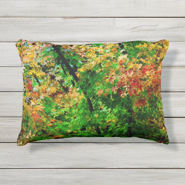 Japanese Maple in Fall Outdoor Pillow (Front)