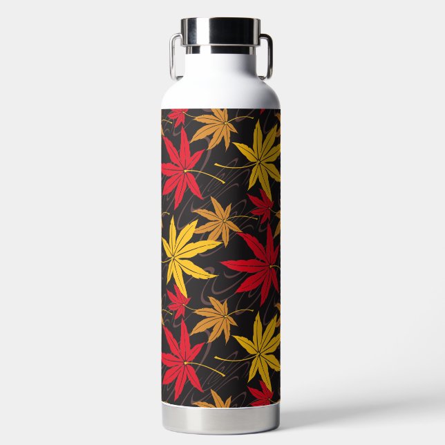 JAPANESE MAPLE LEAF (BLACK) WATER BOTTLE (Front)