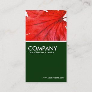 Japanese Maple Leaf - Dark Green Business Card
