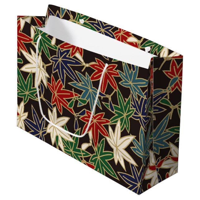 Japanese Maple Leaf Large Gift Bag (Front Angled)