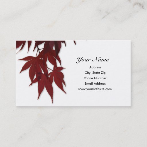 Customizable Japanese Maple Leave Business Card