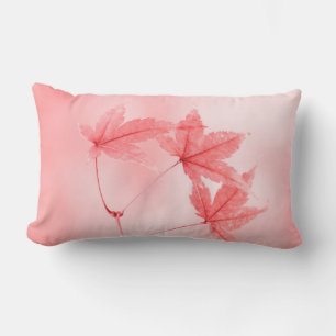 Japanese Maple Leaves in Red Lumbar Pillow