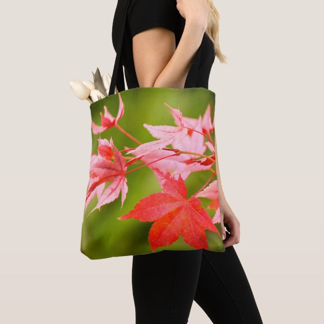 Japanese Maple Leaves Tote Bag (Close Up)