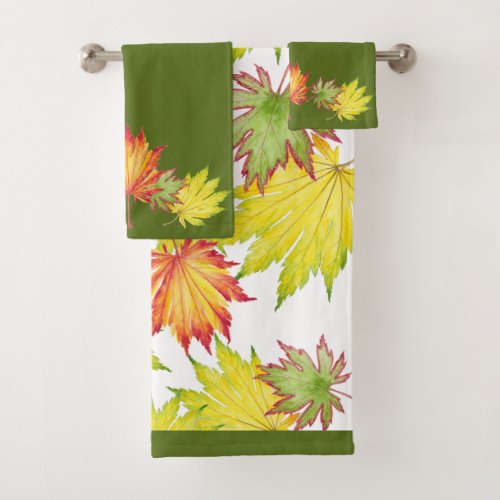 Japanese Maple on a  Bathroom Towel Set