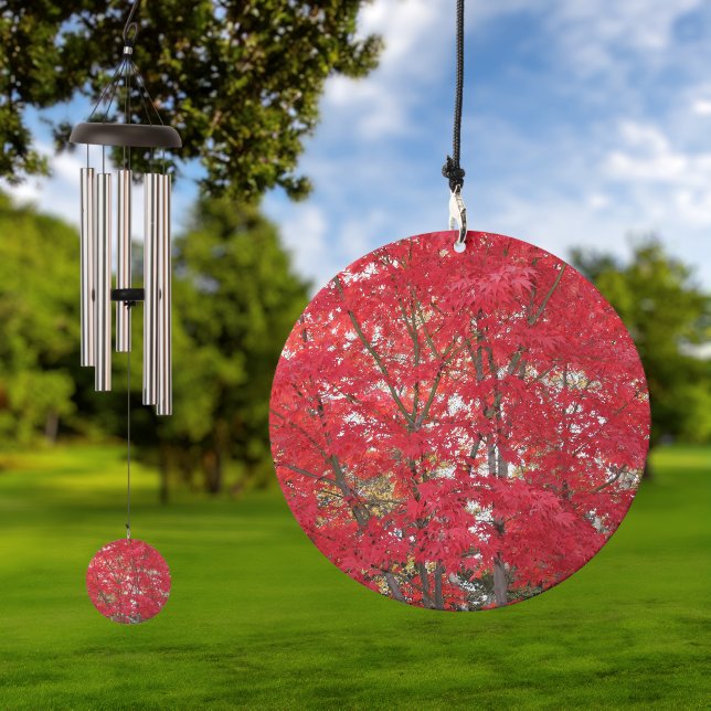 Japanese Maple Red Fall Leaves Wind Chime (Outdoor)