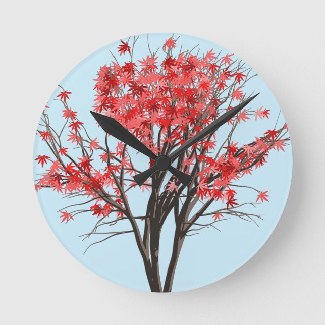 Japanese Maple Tree Round Clock (Front)