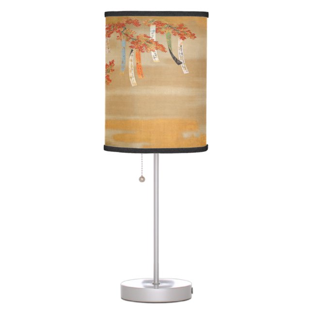Japanese maples with poem slips Mitsuoki painting Table Lamp (Right)