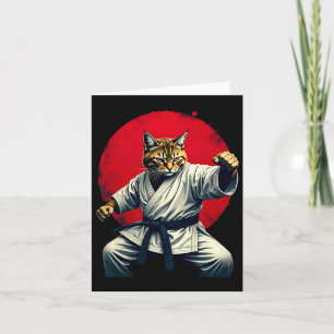 Japanese Martial Art Judo Karate Cat For Men Women Card